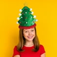 thumbnail image 1 of Beistle Club Pack of 12 Green and Red Plush Christmas Tree Hat Costume Accessories, 1 of 4