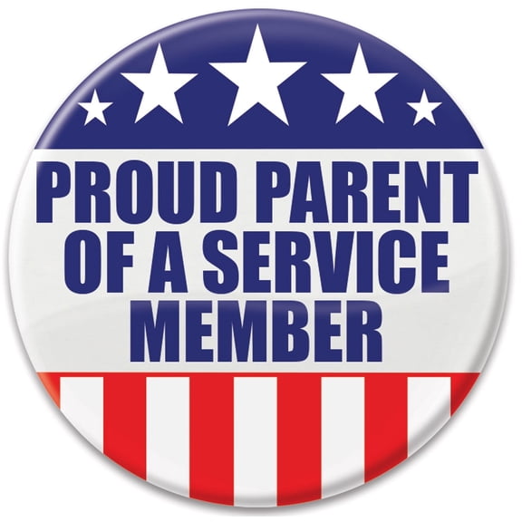 Beistle - Proud Parent Of A Service Member Button - 2" - Pack of 6