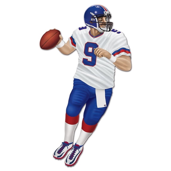 Beistle Quarterback Football Jointed Cutout-1 Pc, 69", Multicolored