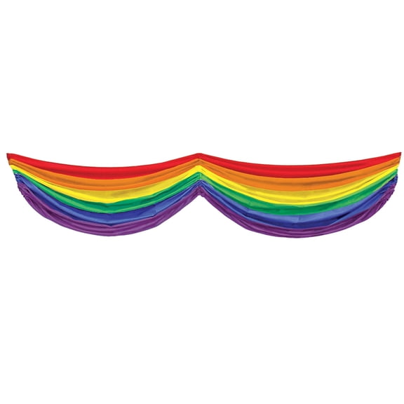 Beistle - Rainbow Fabric Bunting - 5' 10" - Pack of 6