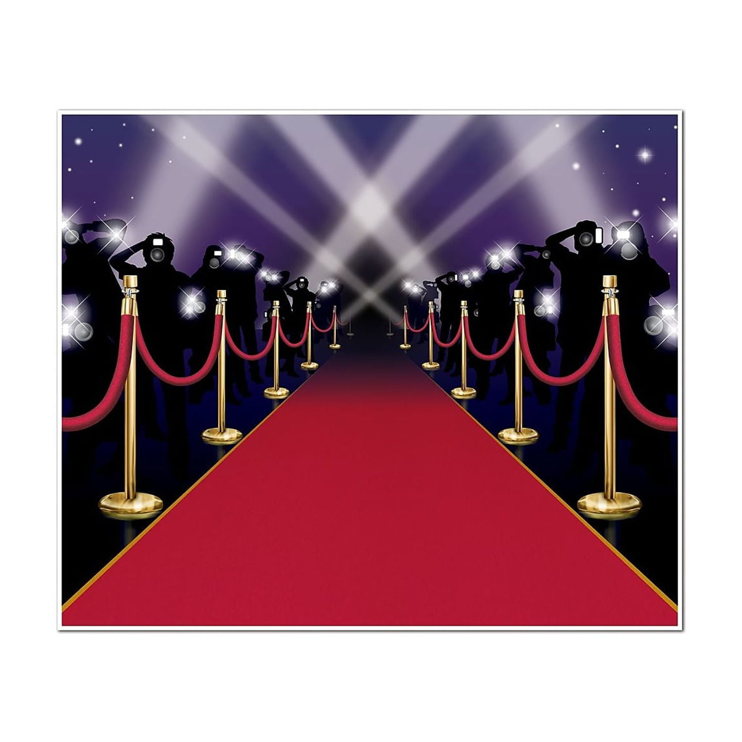 Red Carpet Insta-Mural Photo Backdrop with Stanchions