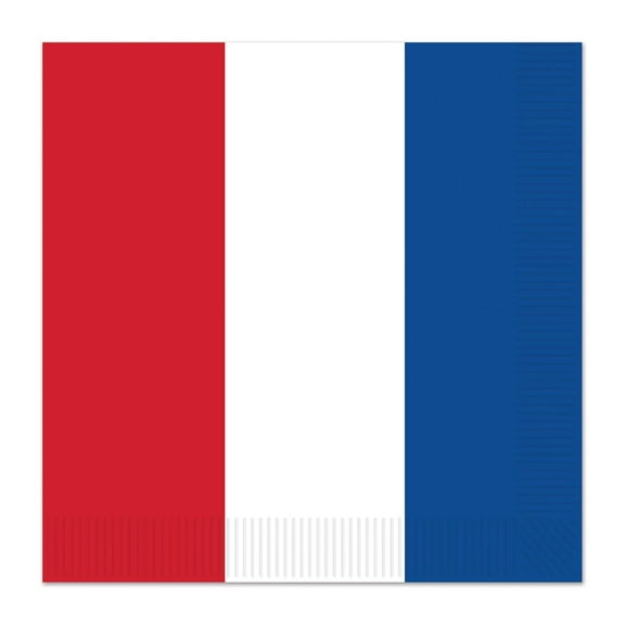 192 Pack Beistle Red - White/Blue Luncheon Napkins