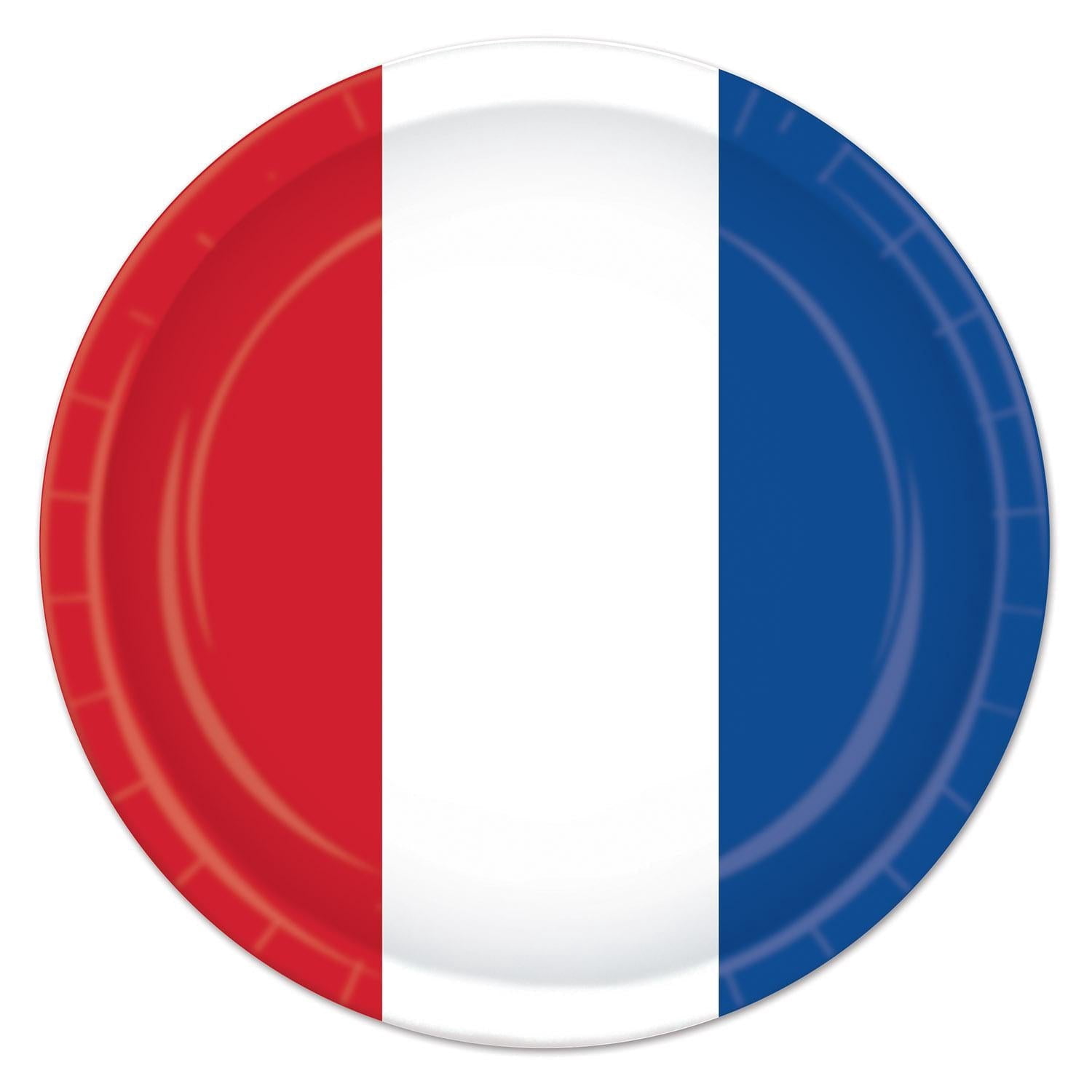 96 Pack Bulk Red, White/Blue Patriotic Paper Plates 9 inch