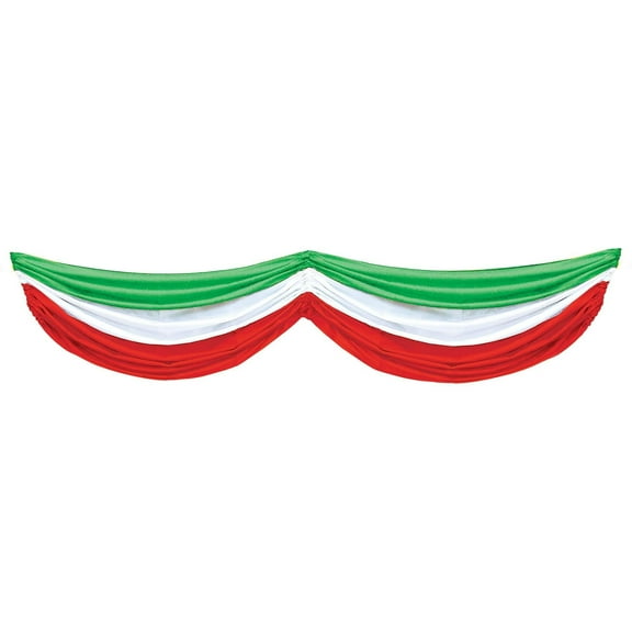 6 Pack Beistle Fiesta Red, White/Green Fabric Bunting