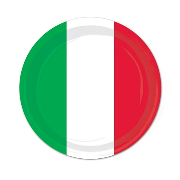Beistle - Red, White & Green Plates - 9" - Pack of 12