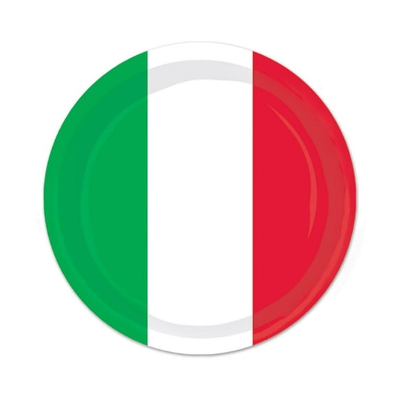 96 Pack Beistle Fiesta Red, White/Green Paper Plates 7 inch
