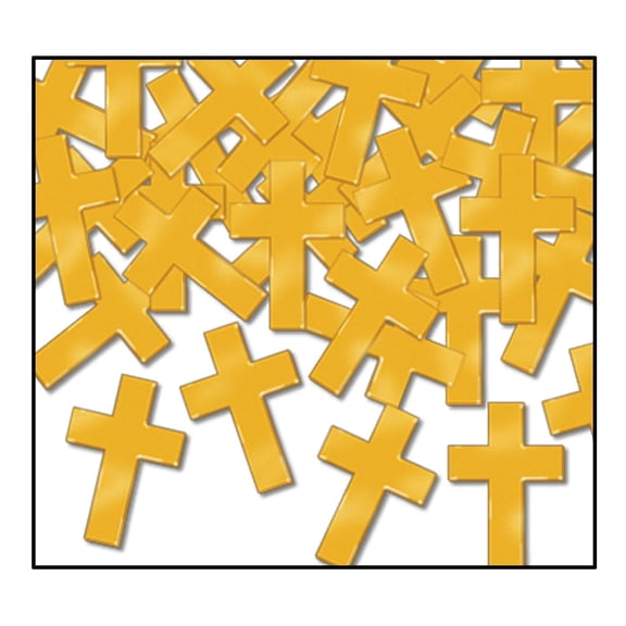 Beistle Religious Party Fanci-Fetti Crosses gold (12 Packages/Case)