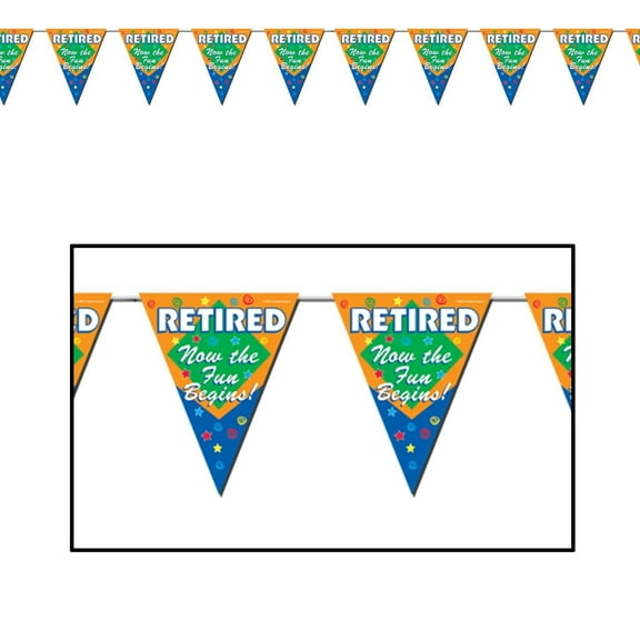 12 Pack Beistle Retired The Fun Begins! Party Pennant Banner