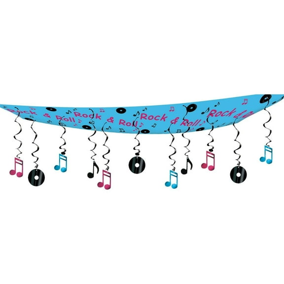 6 Pack Beistle Rock/Roll Ceiling Party Decoration