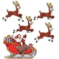 thumbnail image 1 of Beistle Vintage Christmas Party Decorative Santa & Sleigh Cutouts (5 Per Package) - 12 Pack, 1 of 1