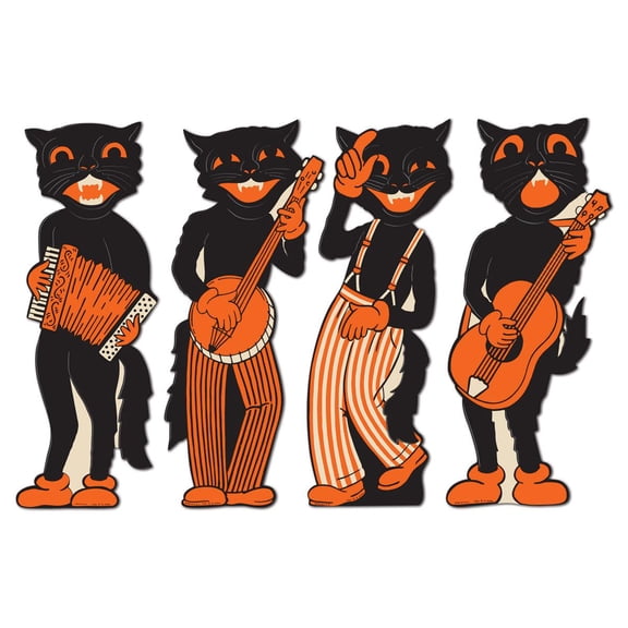 48 Pack Beistle Vintage Halloween Scat Cat Band Cutouts