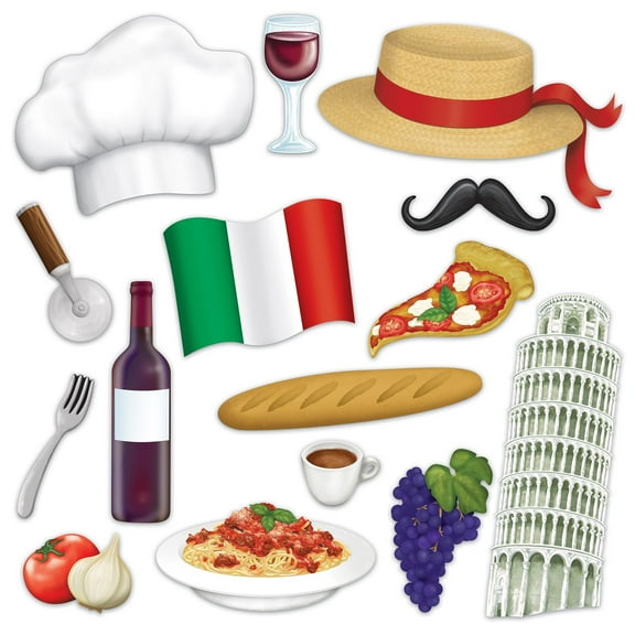 Beistle Set of 12 Pieces Italian Photo Fun Signs 14.25