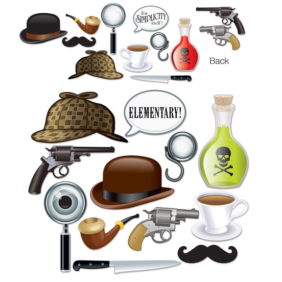 Beistle - Sherlock Holmes Photo Fun Signs - 5"-12" - Pack of 12