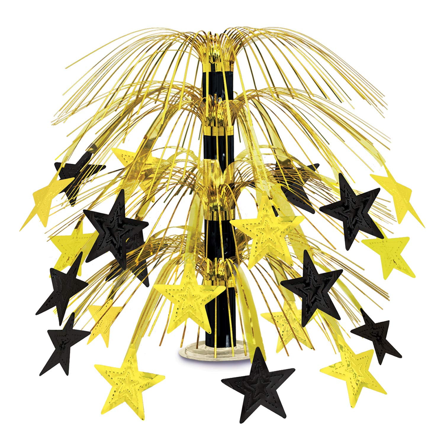 S&S Beistle Shimmering Star Cascade Awards Night Table Centerpiece Hollywood VIP Party Supplies Birthday Graduation New Year's Eve Decorations, 18", Black/Gold