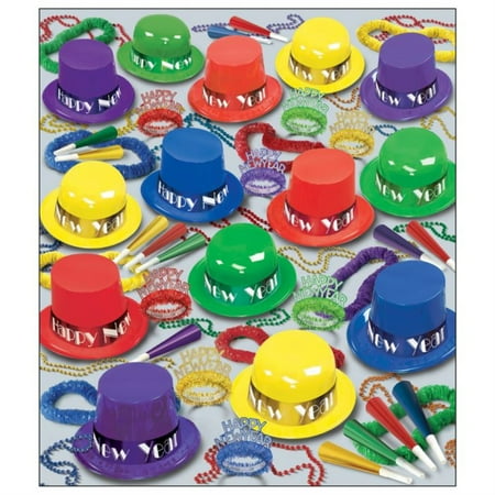 Beistle Showtime Words New Years Green/Red/Gold/Multi-color Assortment for Party Supply Set, 250 Pieces