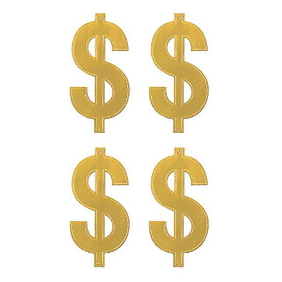 Beistle $ Silhouettes Party Decorations, 16", Gold/White