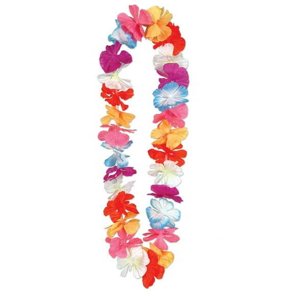 Beistle Silk N Petals 36" Multi-Color Hawaiian Flower Lei Necklace Costume Accessory