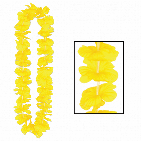 Silk N Petals 36" Yellow Hawaiian Flower Lei Necklace Costume Accessory