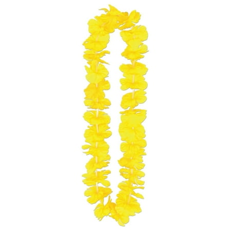 Beistle Silk N Petals 36" Yellow Hawaiian Flower Lei Necklace Costume Accessory