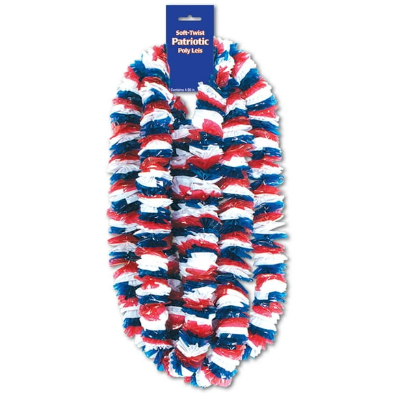 Beistle - Soft-Twist Patriotic Poly Leis - 2" x 36" - Pack of 12