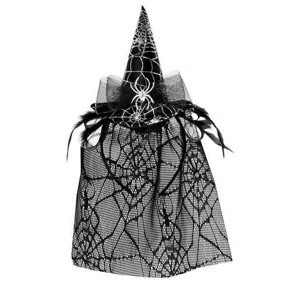 12 Pack Beistle Halloween Spider Witch Hat Headband with Veil