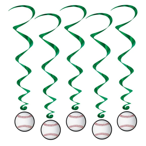 30 Piece Beistle Baseball Party Whirls