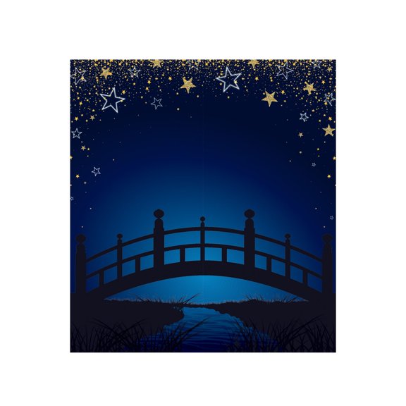 Beistle Starry Night Bridge Photo Prop Decoration - 7' - Blue and Black