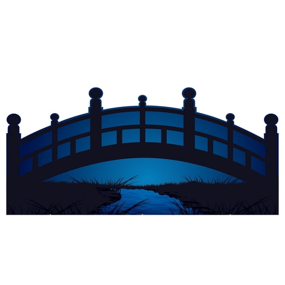 Beistle Starry Night Bridge Stand Up Decoration - 6.25' - Black and Blue