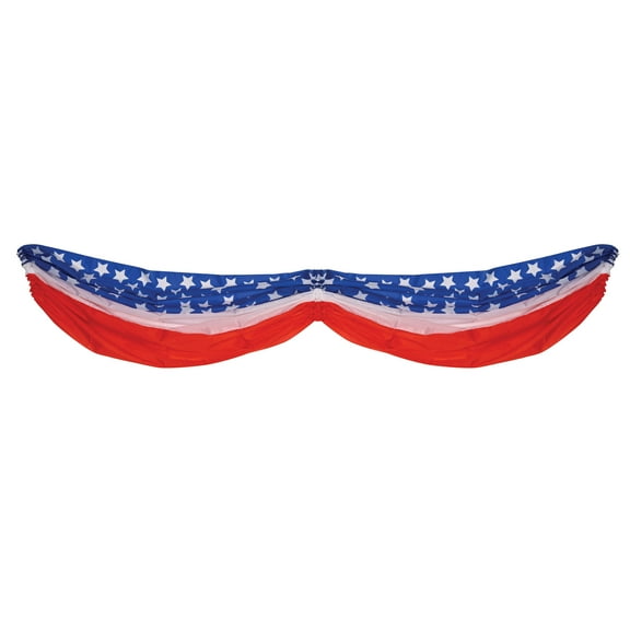 Stars & Stripes Fabric Bunting, 5' 10", (1/Pkg)