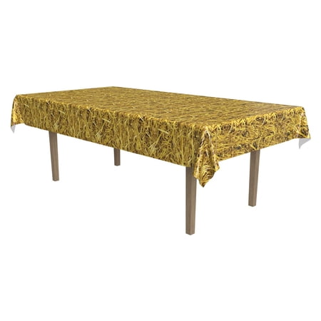 Beistle Straw Tablecover, 54 by 108-Inch, Multicolor