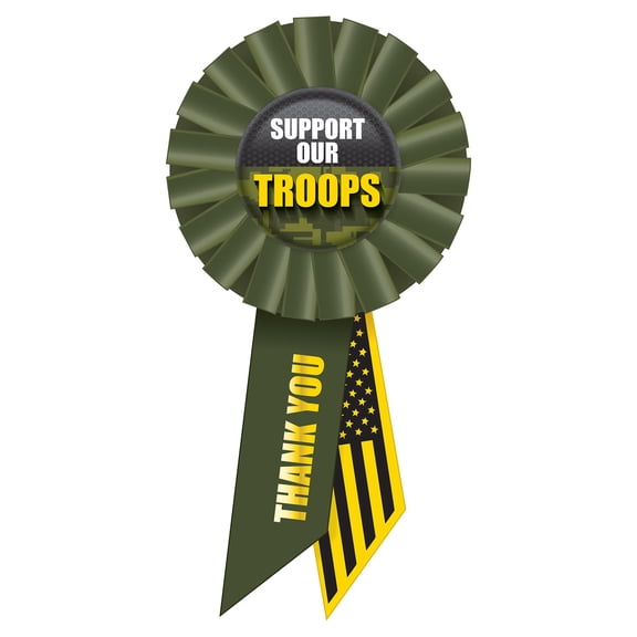Beistle - Support Our Troops Rosette - 3¼" x 6½" - Pack of 6