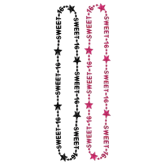 24 Pack Beistle Sweet 16 Birthday Party Bead Necklaces