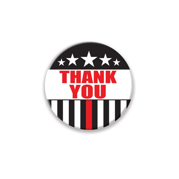 Beistle - Thank You Firefighters Button - 2" - Pack of 6
