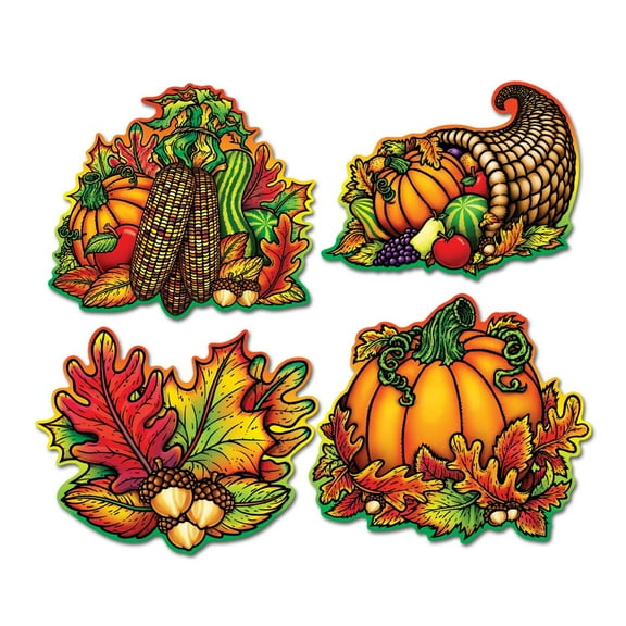 48 Pack Beistle Thanksgiving Packaged Autumn Splendor Cutouts