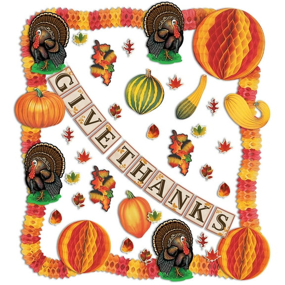 Beistle Thanksgiving Decorating Kit 25 Pieces (1 kit/case)