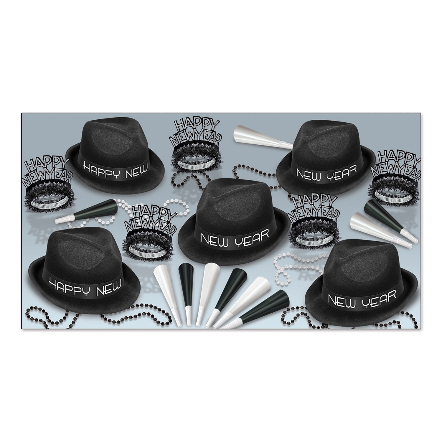 Beistle The Black and White Kit Assortment For 10 People for New Year's Eve