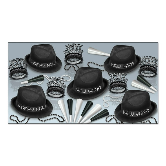 Beistle The Black and White Kit Assortment For 10 People for New Year's Eve