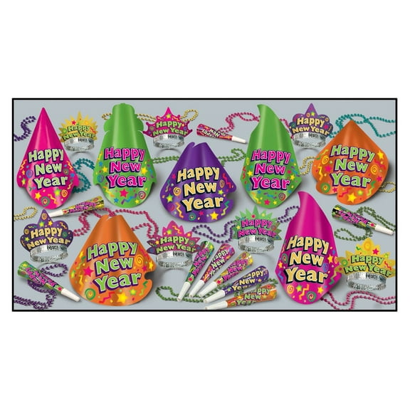 Beistle The Color-Brite Party Kit For 50 People For New Year's Eve