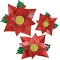 thumbnail image 1 of Beistle Theme Christmas Party Poinsettia Paper Flowers Assorted (3 Per Package) - 12 Pack, 1 of 1