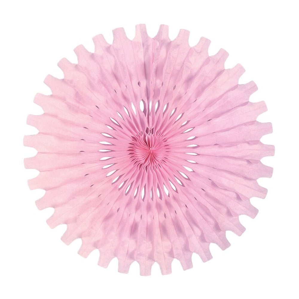 Pink Tissue Paper Fan Decoration Pack of 12 - 25"