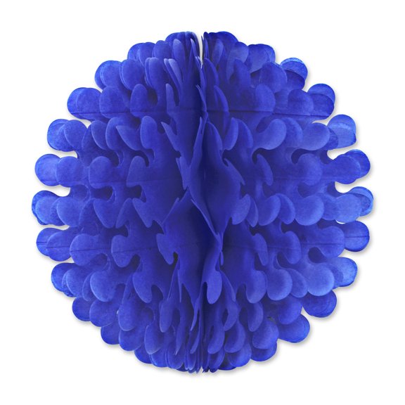 Club Pack of 12 Blue Tissue Flutter Ball Hanging Decorations 19"