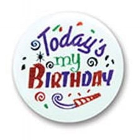 Beistle Todays My Birthday Satin Button- Pack Of 6