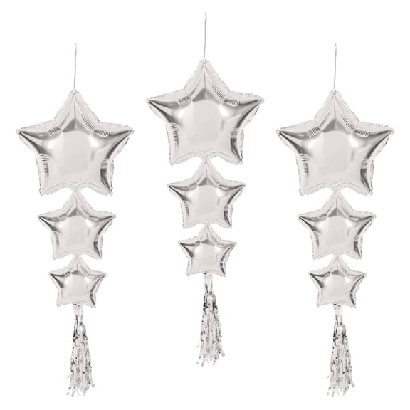 Star Balloons w/Tassels, 3' 9", (6/Pkg)