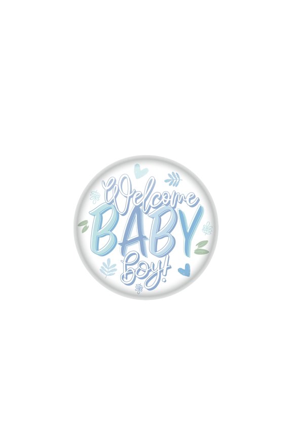 - Welcome Baby Boy! Button - 2" - Pack of 6