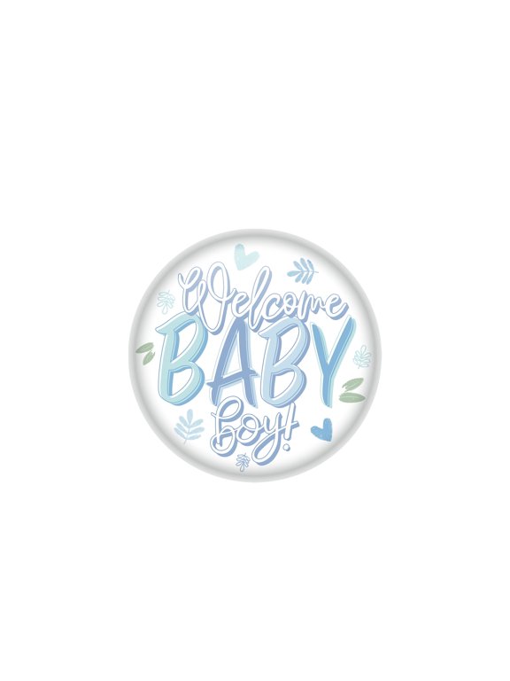 - Welcome Baby Boy! Button - 2" - Pack of 6