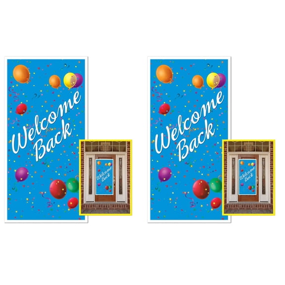 Beistle Welcome Back Door Covers 2 Piece, 30" x 5', Multicolored