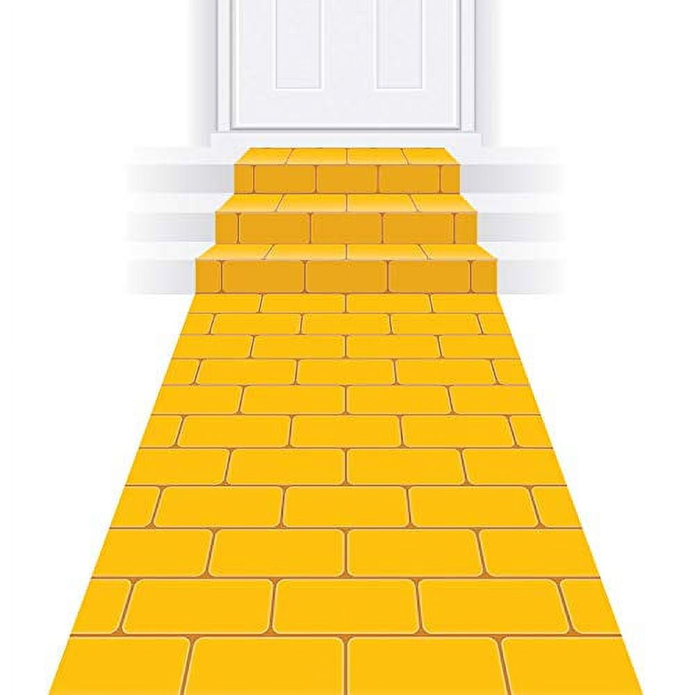 Beistle Yellow Brick Road Novelty Aisle Floor Runner Princess Decorations Party Supplies, 24" x 10'