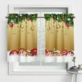 thumbnail image 1 of Beiwei Christmas Rod Pocket Cafe Tier Kitchen Valance Short Window Curtain Slot Top Window Treatments Style-G 52x45in*2PC, 1 of 2