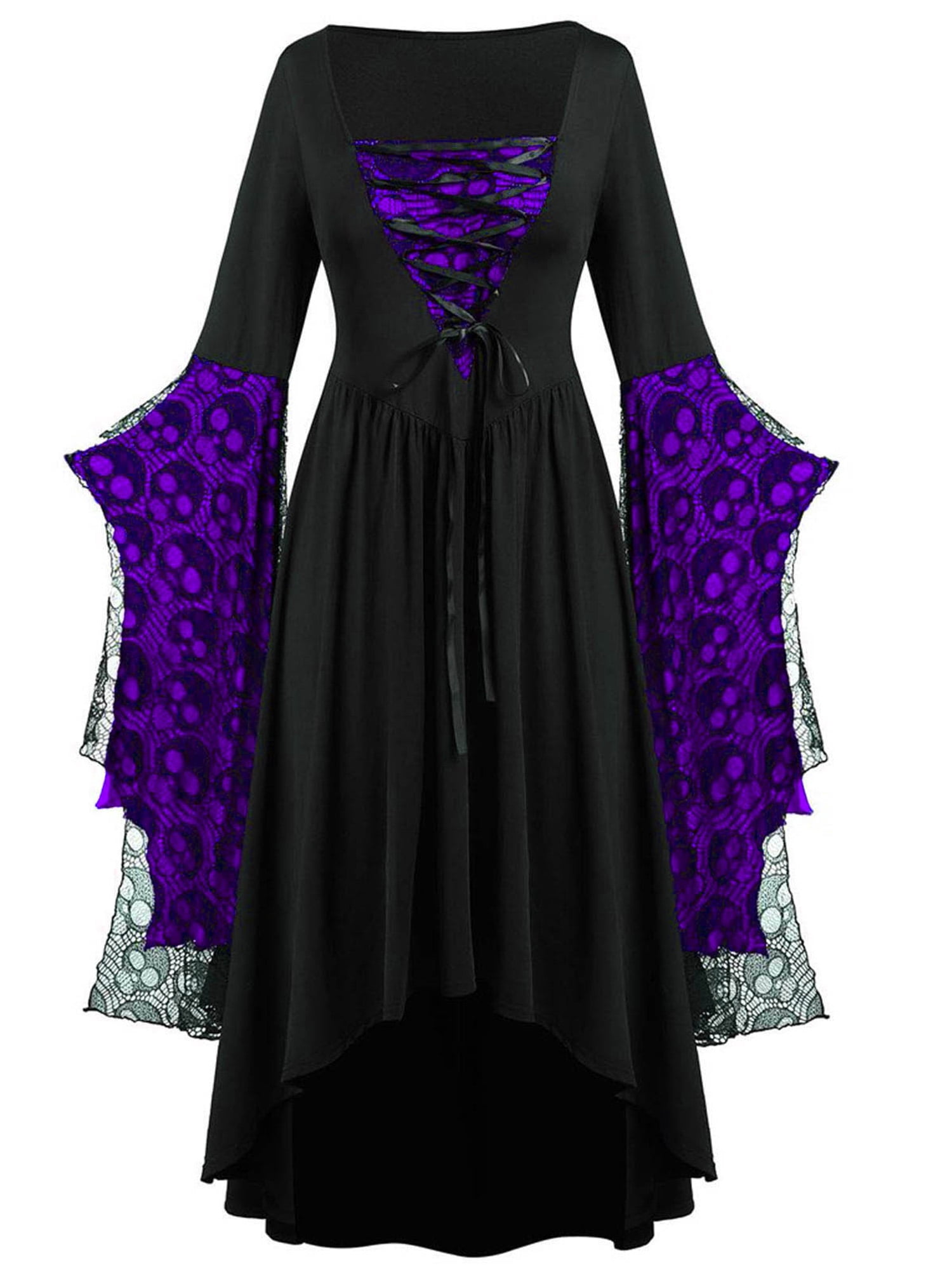 Beiwei Ladies Halloween Dress Gothic Long Maxi Cosplay Loose Women