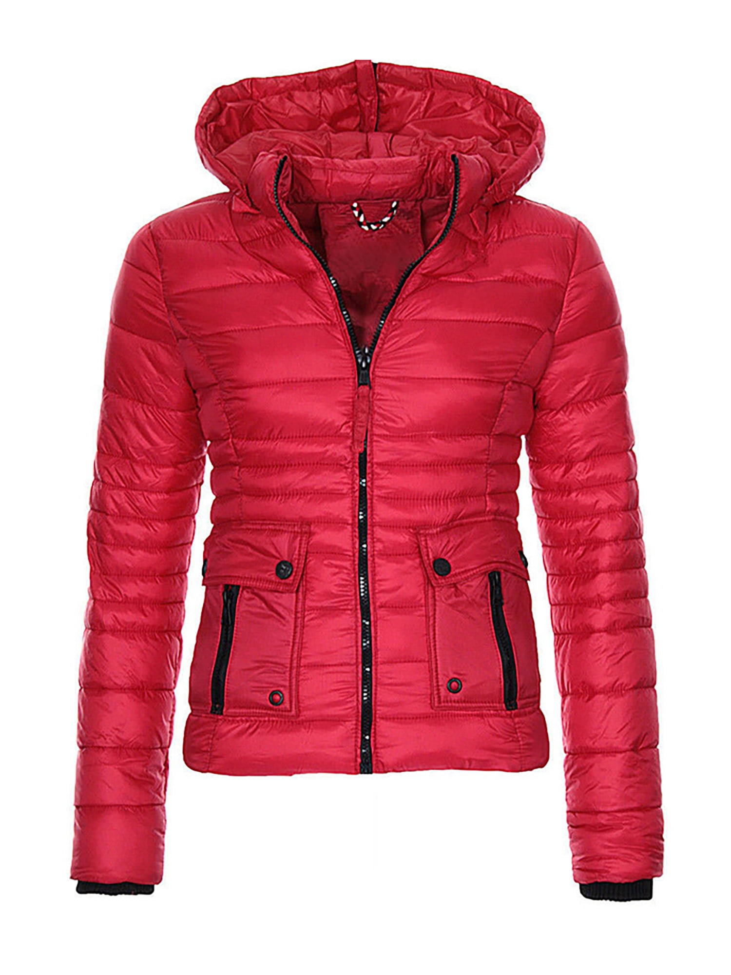 Beiwei Ladies Quilted Long Sleeve Thickened Jacket Full Zip Overcoat